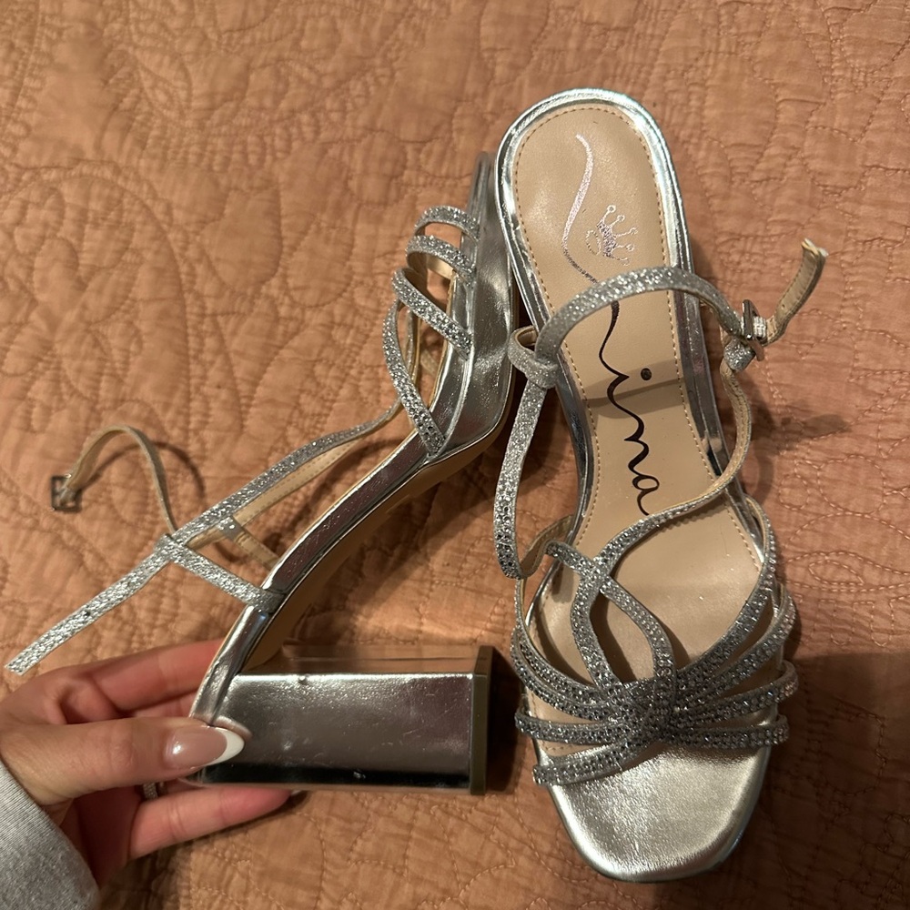 Nina Silver Elegant Heels
